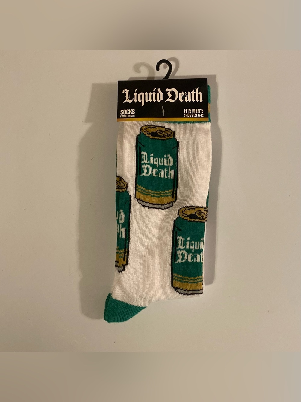Fun Novelty Socks Featuring Liquid Death